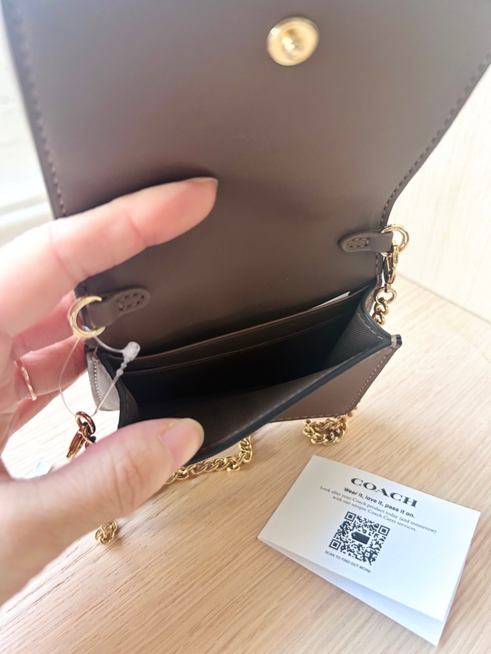 NWTš·Coach Mini Wallet On Chain Signature Jacquard With Floral Embroidery CEF60 - Picture 3 of 6